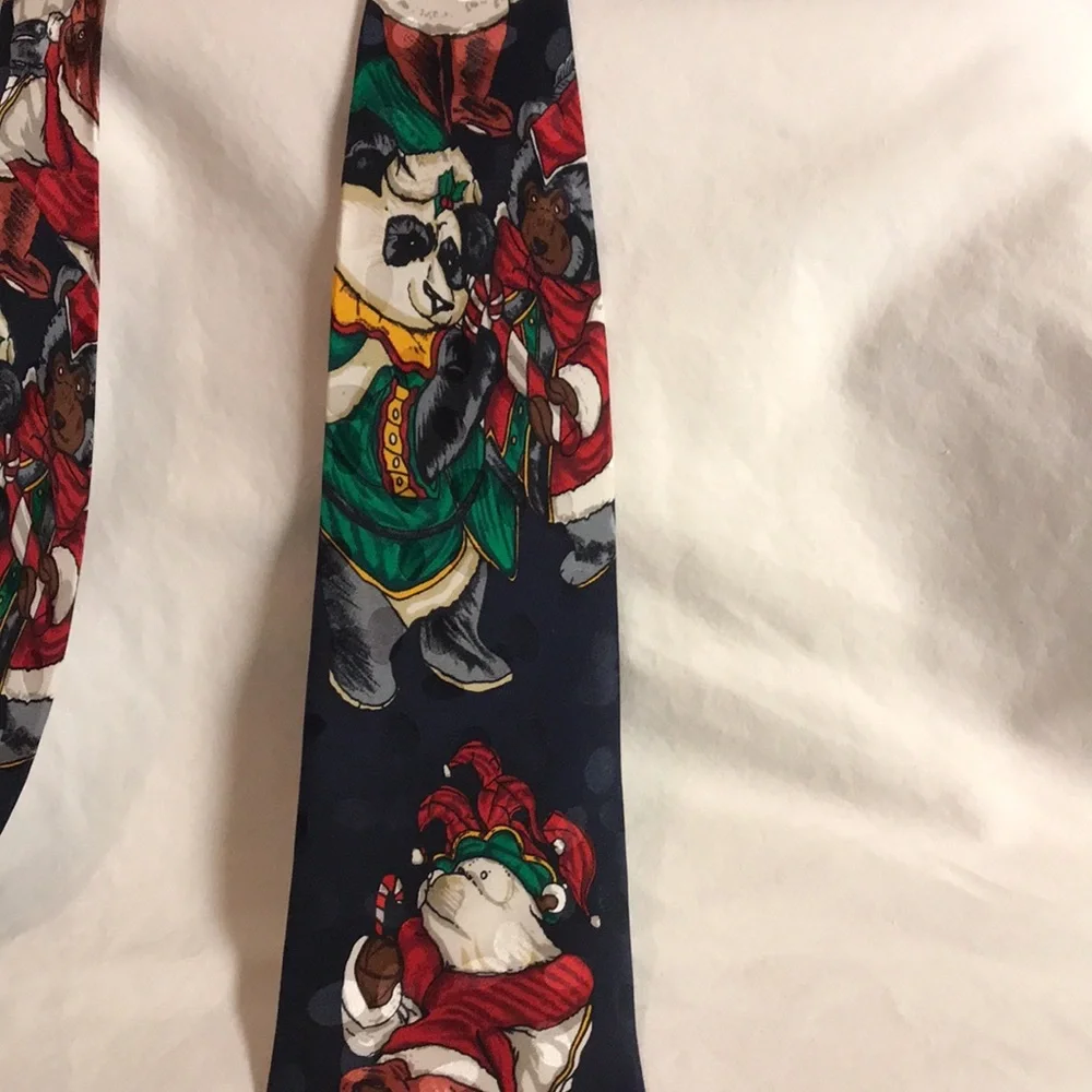Santa Bears Men’s Christmas Silk Tie by Addiction